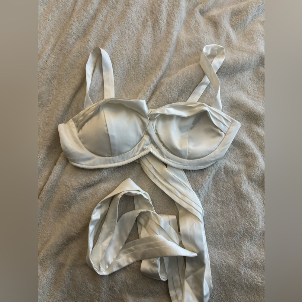 White Satin Corset Top